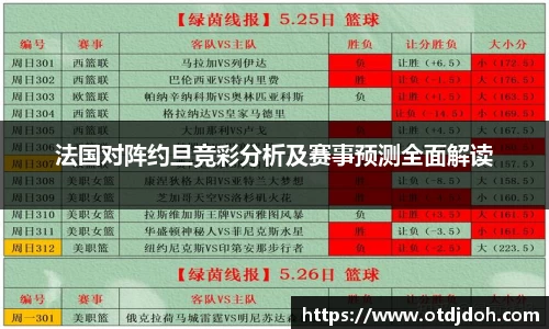 法国对阵约旦竞彩分析及赛事预测全面解读